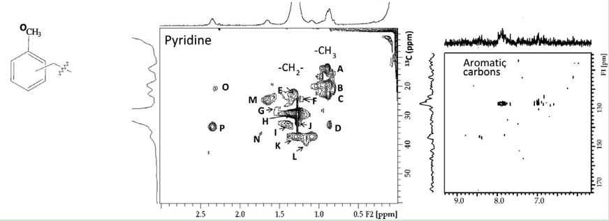 Figure 1. Two-dimensional <sup>1</sup>H- <sup>13</sup>C HSQC NMR spectra of pyridine.