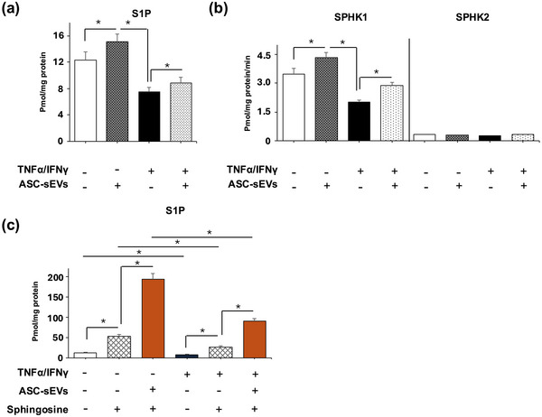 ASC-sEVs impact on SPHK1 and S1P levels in keratinocytes.
