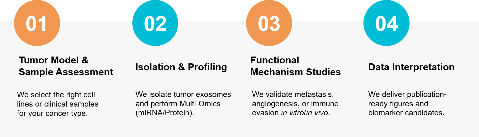 Cancer exosome research service workflow.