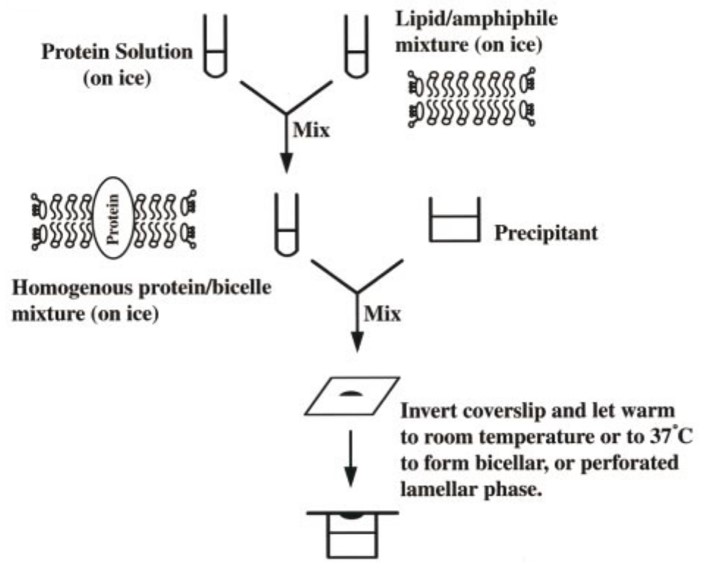 Bicelle crystallization method