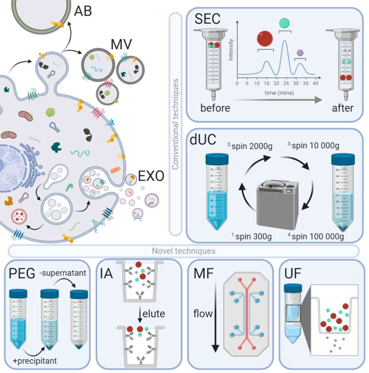 Figure 2. Several common methods of exosome isolation.