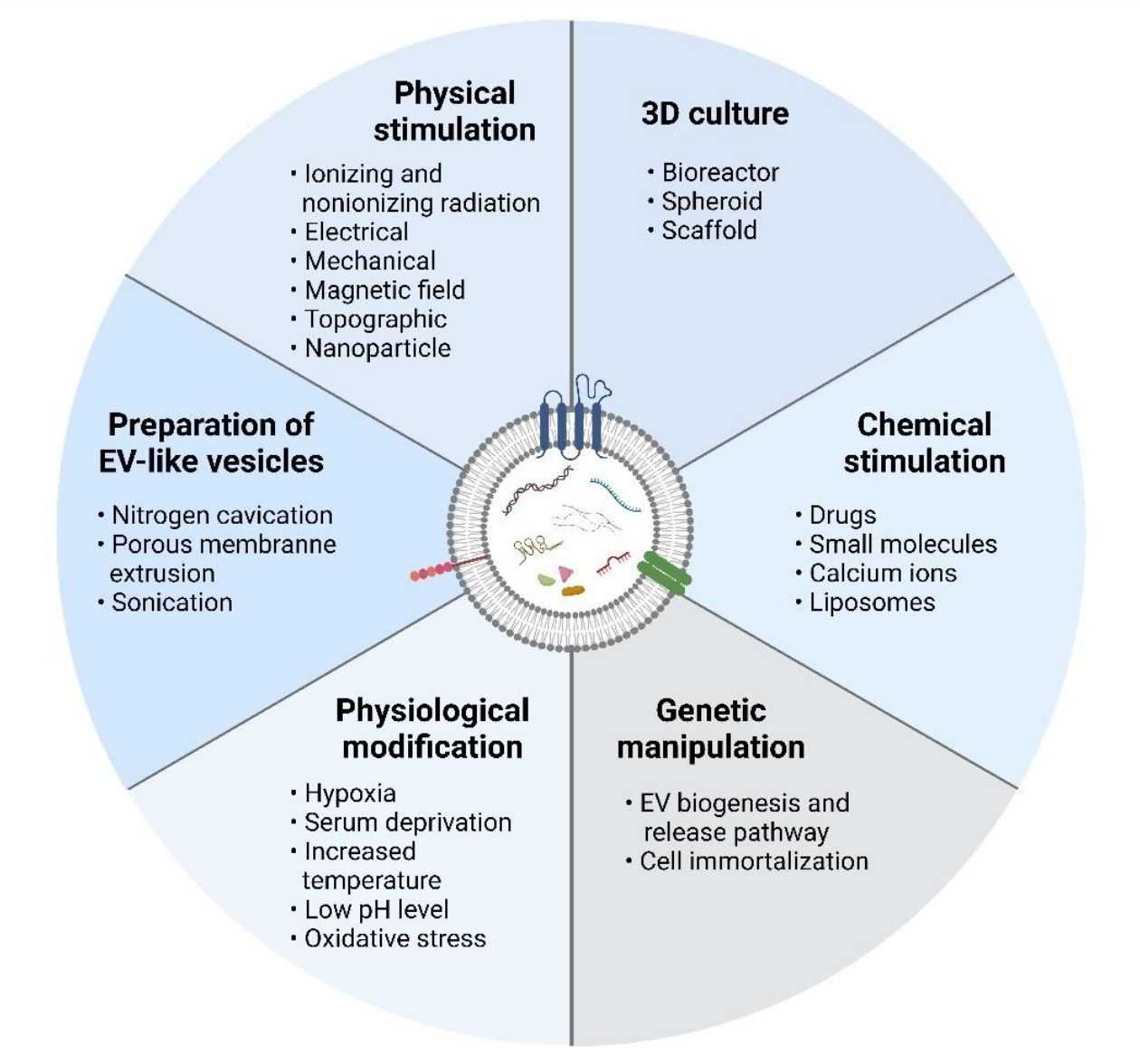 Figure 2. Common methods of scaling up exosomes.