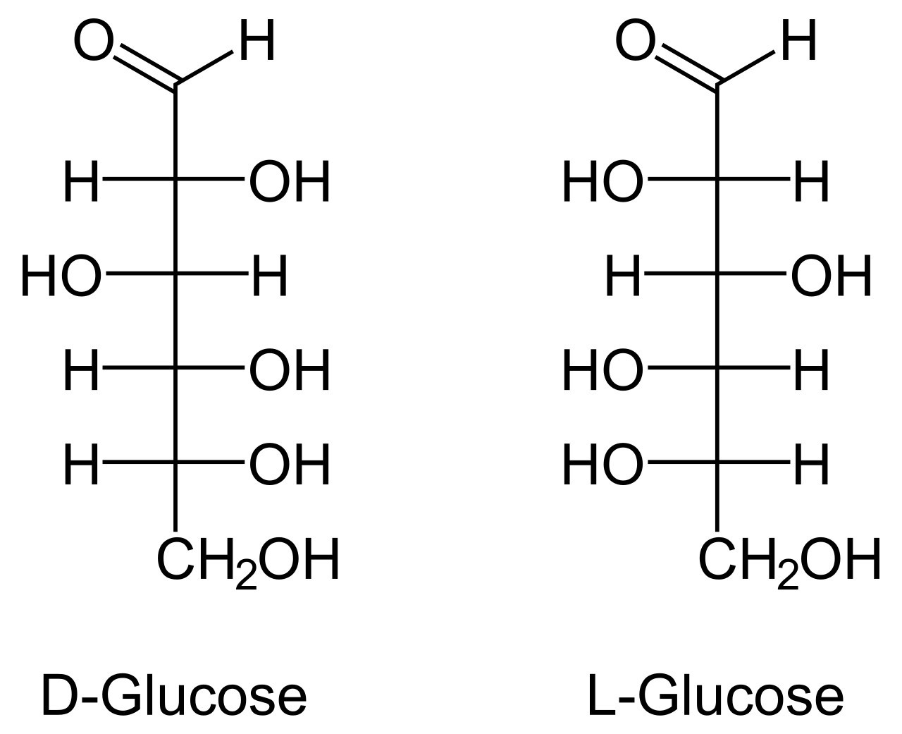 Chirality of monosaccharides.