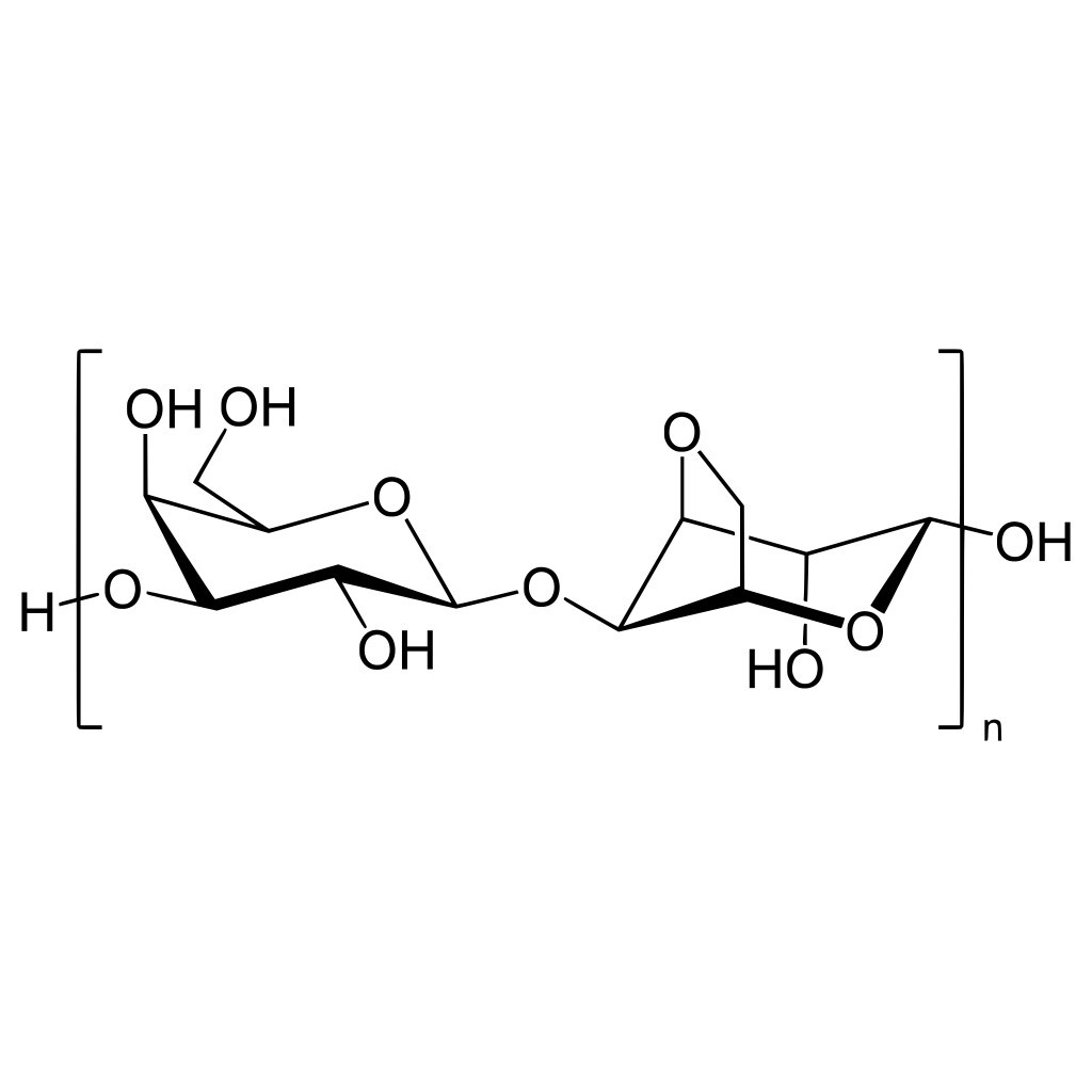 The structure of the repeating unit of an agarose polymer.